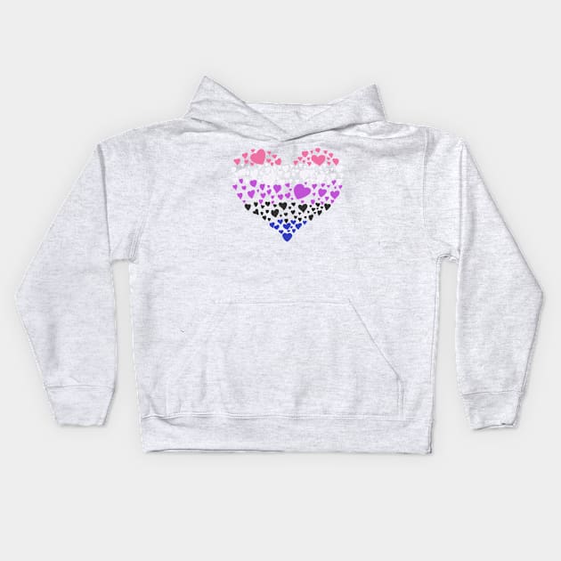 Genderfluid heart Kids Hoodie by Becky-Marie